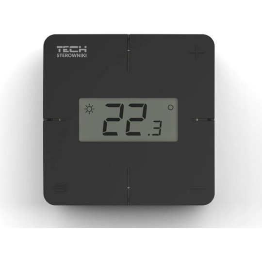 Bezprzewodowy regulator pokojowy mechaniczny czarny R-8X Tech Sterowniki