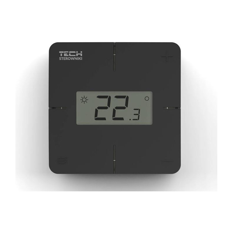 Bezprzewodowy regulator pokojowy mechaniczny czarny R-8X Tech Sterowniki