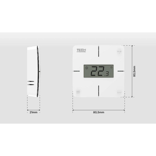 Bezprzewodowy regulator pokojowy mechaniczny czarny R-8X Tech Sterowniki