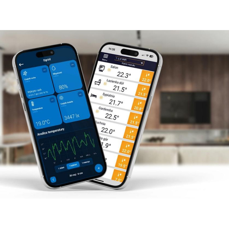Bezprzewodowy regulator pokojowy mechaniczny czarny R-8X Tech Sterowniki