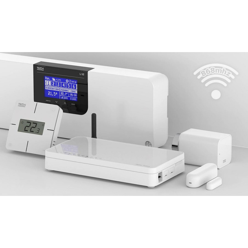 Bezprzewodowy regulator pokojowy mechaniczny czarny R-8X Tech Sterowniki