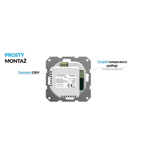 Bezprzewodowy regulator pokojowy biały F-8Z Tech Sterowniki