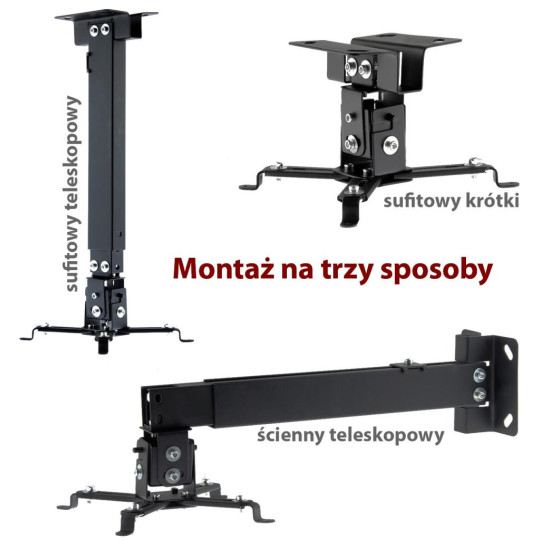 Uchwyt do montażu projektora 2w1 sufitowy/ścienny P-108