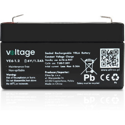 Akumulator AGM Voltage 6V 1,2Ah VE6-1.2 (Żywotność 6-9 lat)