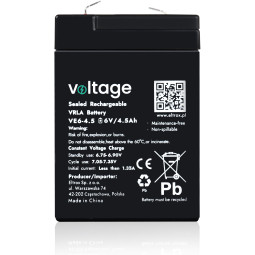 Akumulator AGM Voltage 6V 4,5Ah VE6-4.5 (Żywotność 6-9 lat)