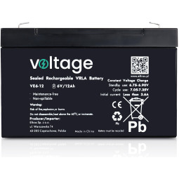 Akumulator AGM Voltage 6V 12Ah VE6-12 (Żywotność 6-9 lat)