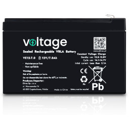 Akumulator AGM Voltage 12V 7Ah VE12-7.0 (Żywotność 6-9 lat)