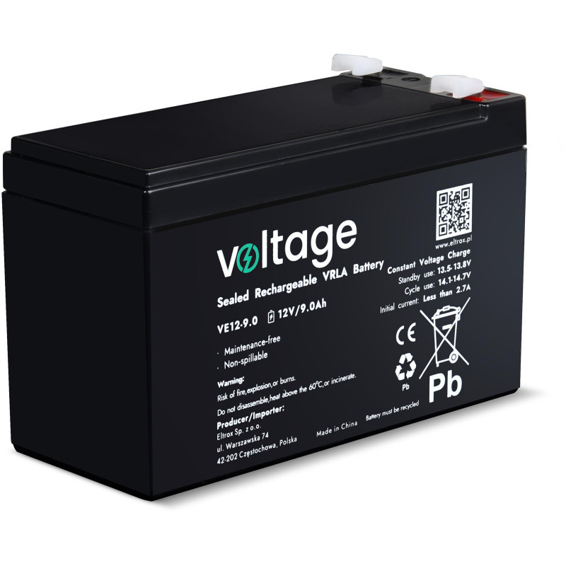 Akumulator AGM Voltage 12V 9Ah VE12-9.0 (Żywotność 6-9 lat)