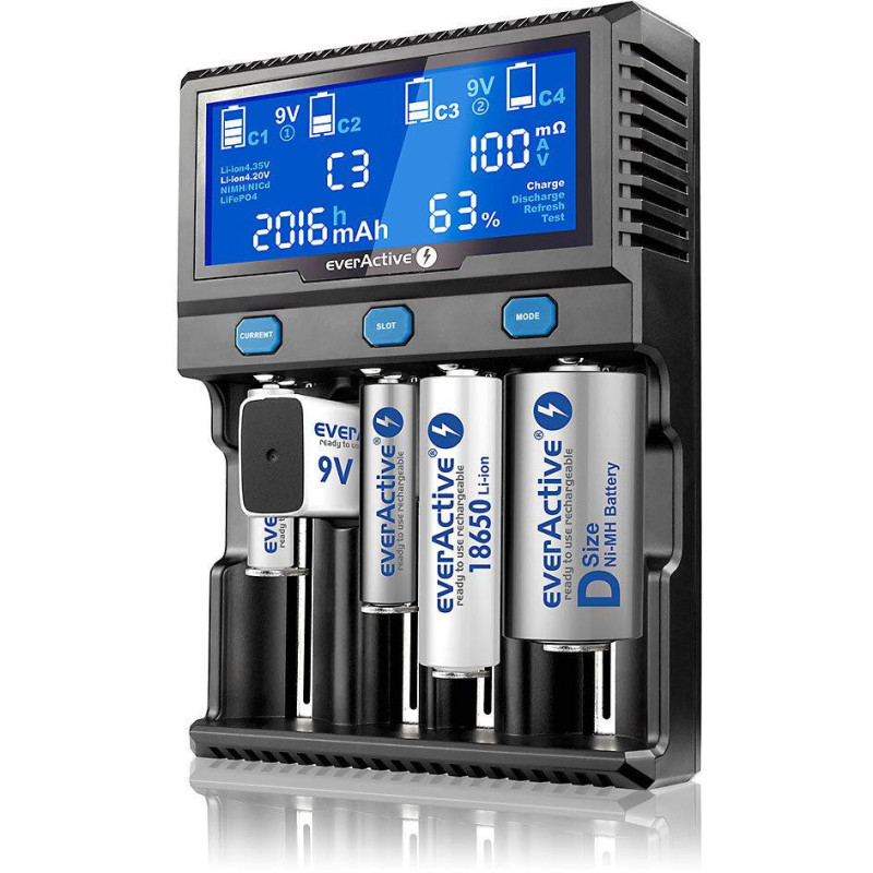 Ładowarka do akumulatorków cylindrycznych Li-ion oraz Ni-MH everActive UC-4200