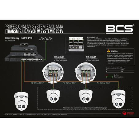 Switch POE  BCS POWER BCS-xPoE3/EXT-AT