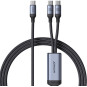 Kabel 2w1 USB-C / 2x USB-C Joyroom Speedy SA21-1T2 150cm 100W w oplocie czarny
