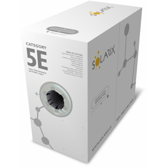 KABEL SKRĘTKA SOLARIX CAT.5E U/UTP UV ŻELOWANY Fca karton 305m