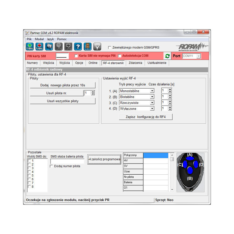 ROPAM STEROWNIK RADIOWY - ZESTAW RF-4C-2K (2 PILOTY)