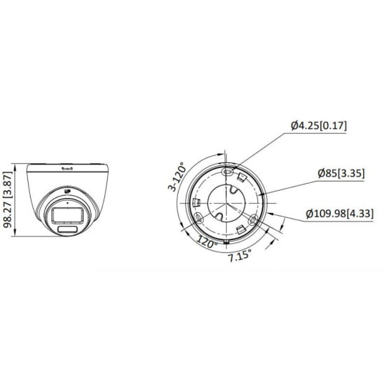 Kamera 4w1 Hikvision DS-2CE72DF3T-LFS(2.8mm)(O-STD)