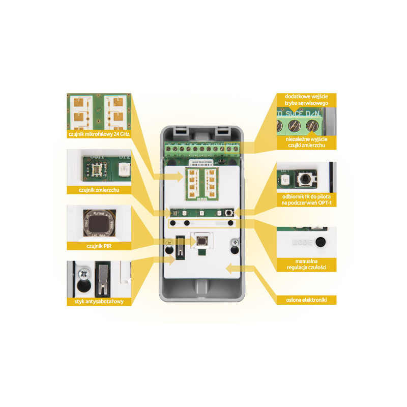 SATEL CZUJKA RUCHU ZEW. OPAL BIAŁA, BEZ UCHWYTU. (BIAŁA)