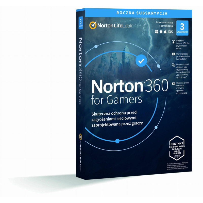 Norton 360 for Gamers BOX PL 3-urządzenia, 12-miesięcy