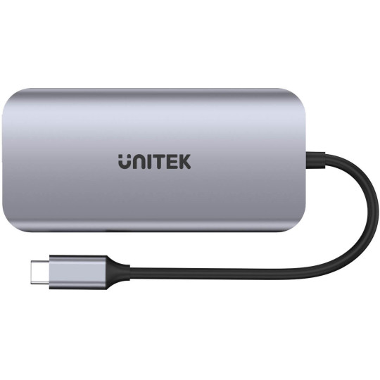 Unitek D1122A01 Aktywny hub USB-C 5Gbps, 2x HDMI 4K, czytnik kart, RJ-45, PD 100W
