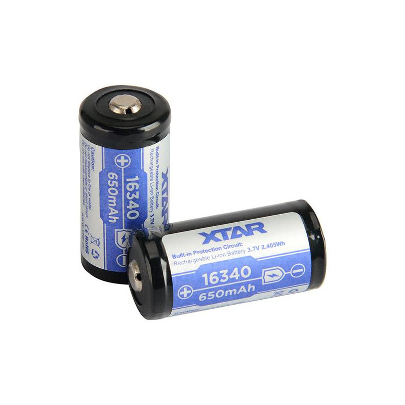 Akumulatorek 16340 / R-CR123 3,7V Xtar 650mAh (1 szt.) z zabezpieczeniem