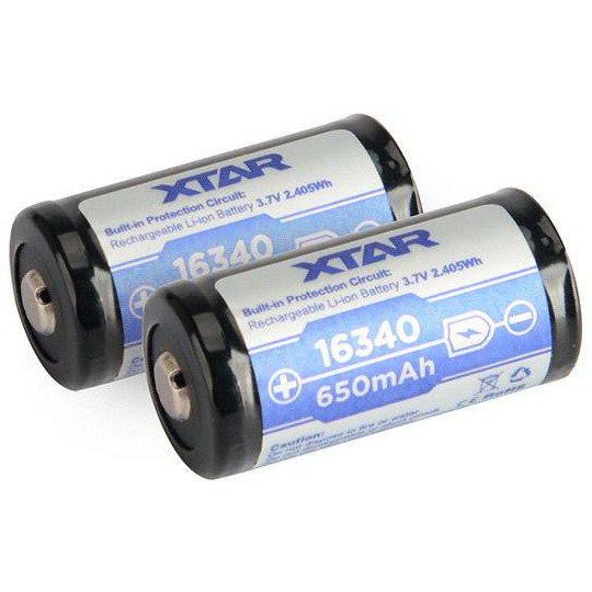 Akumulatorek 16340 / R-CR123 3,7V Xtar 650mAh (1 szt.) z zabezpieczeniem