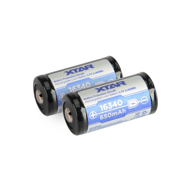 Akumulatorek 16340 / R-CR123 3,7V Xtar 650mAh (1 szt.) z zabezpieczeniem