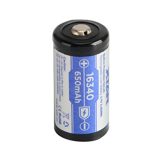 Akumulatorek 16340 / R-CR123 3,7V Xtar 650mAh (1 szt.) z zabezpieczeniem