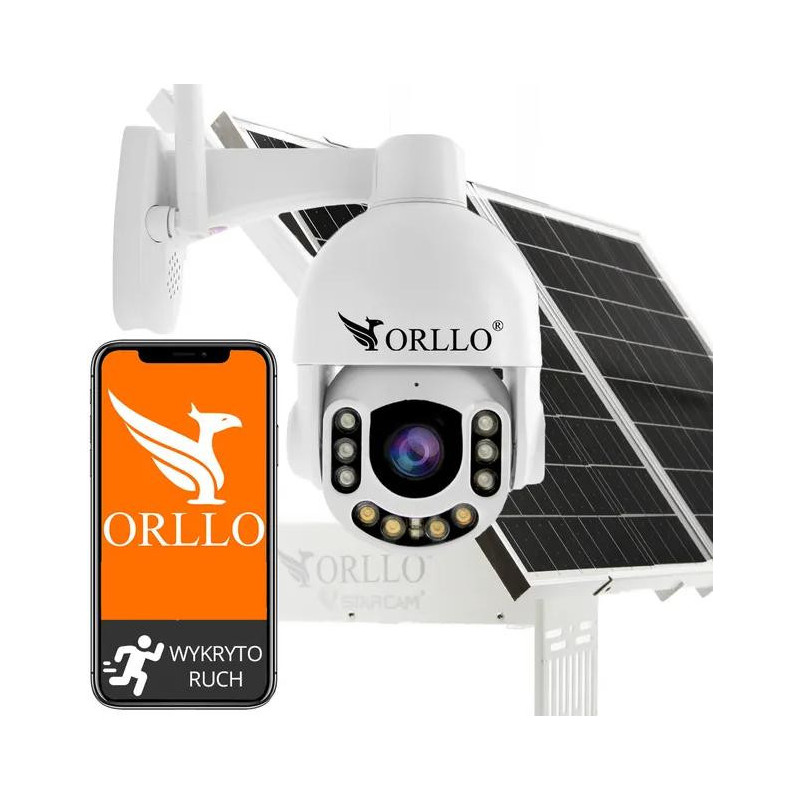 Kamera Zewnętrzna Obrotowa GSM na Kartę SIM Orllo Z7 PRO + Panel fotowoltaiczny SM6030 Pro
