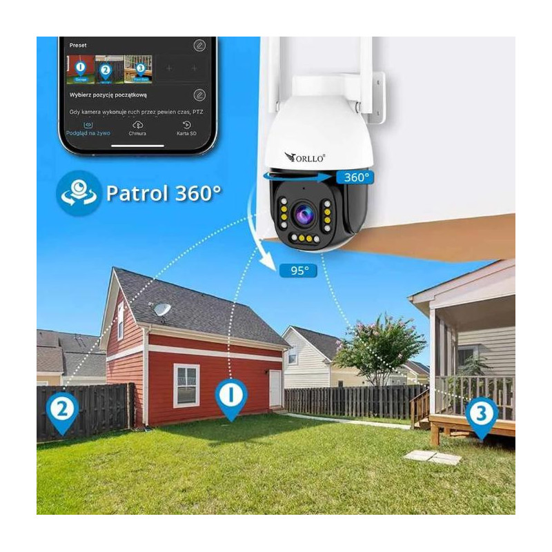 Kamera IP Orllo Z9 ULTRA z panelem solarnym SM6030 PRO