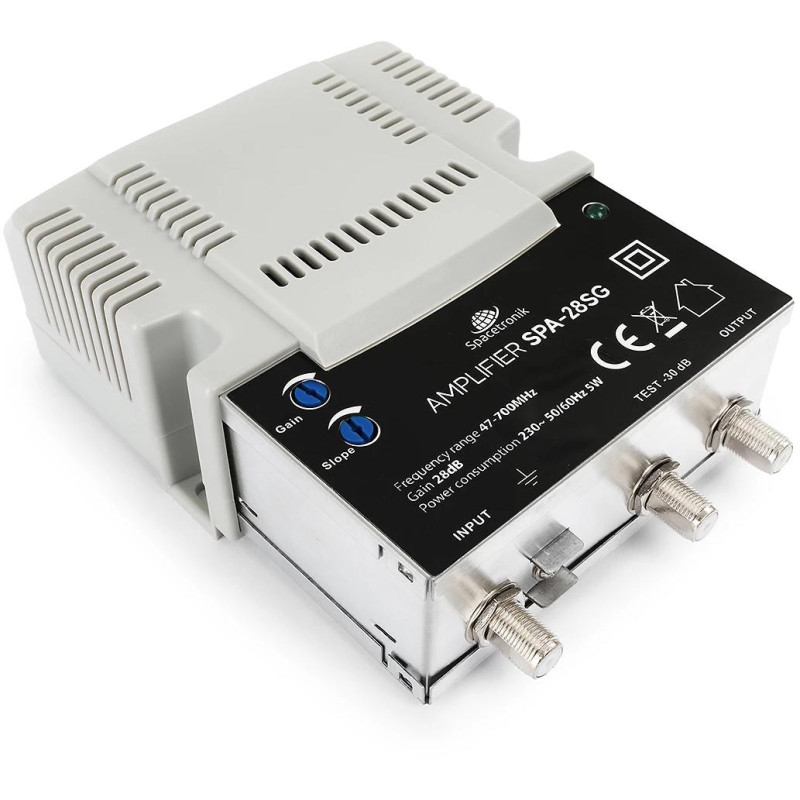 Regulowany wzmacniacz sygnału TV naziemnej i kablowej Spacetronik SPA-28SG LTE II