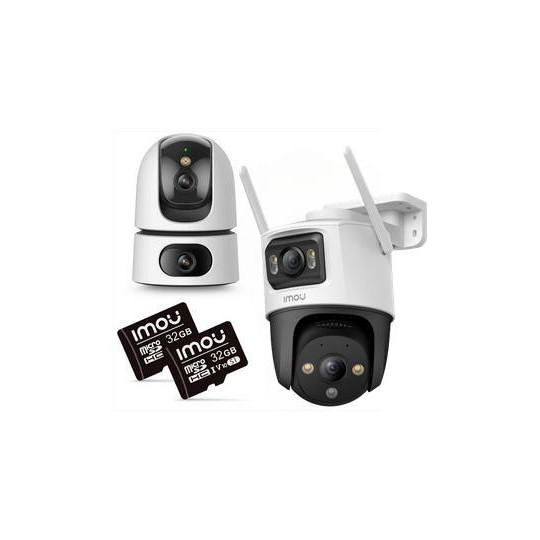 Zestaw 2 kamer IP IMOU Ranger Dual 10MP i Cruiser Dual 10MP z kartami pamięci 32GB