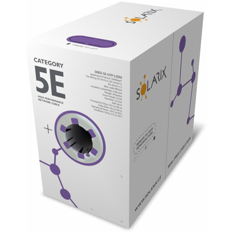 KABEL SKRĘTKA SOLARIX CAT.5E UTP LSOH Dca SXKD-5E-UTP-LSOH box 305m