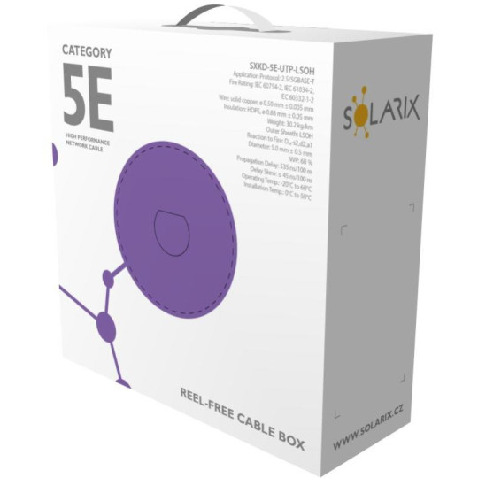 KABEL SKRĘTKA SOLARIX CAT.5E UTP LSOH Dca SXKD-5E-UTP-LSOH box 305m