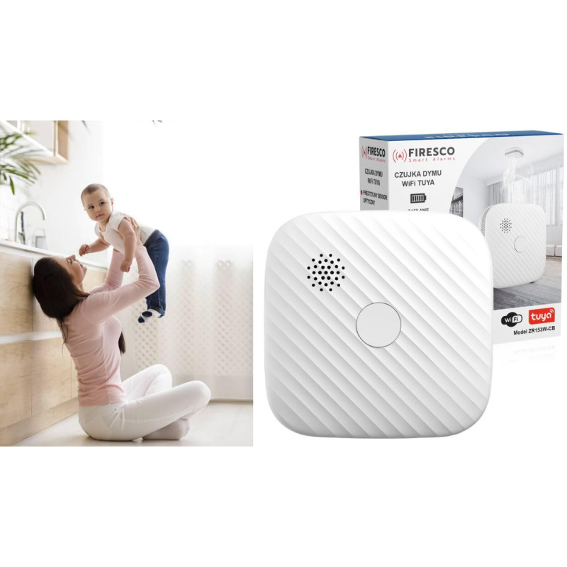 Zestaw czujników FIRESCO czujnik czadu + dymu z WiFi