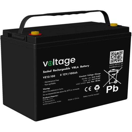 Akumulator AGM Voltage 12V 100Ah VE12-100 (Żywotność 6-9 lat)