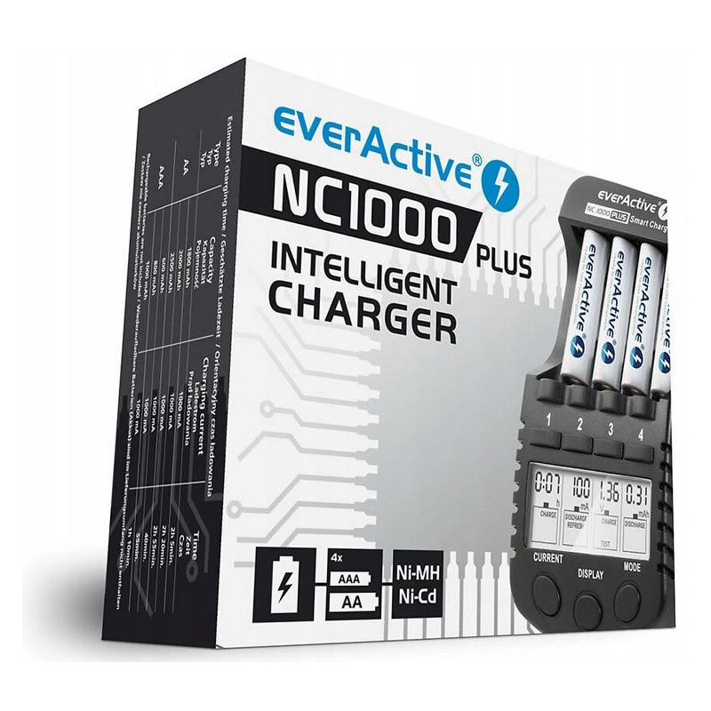 Ładowarka procesorowa do akumulatorków AA / AAA everActive NC-1000 PLUS
