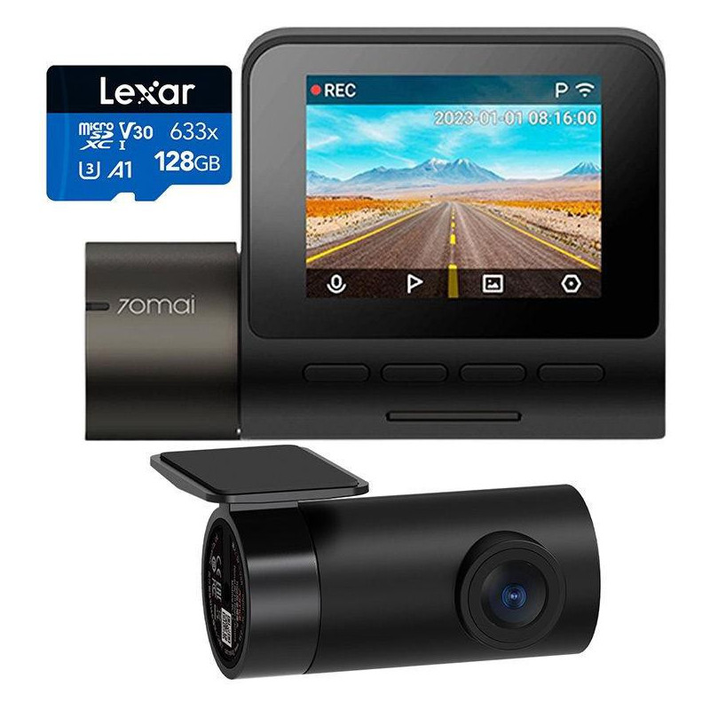 Wideorejestrator 70Mai Dash Cam A200 + kamera wsteczna RC11 + karta Lexar 128GB