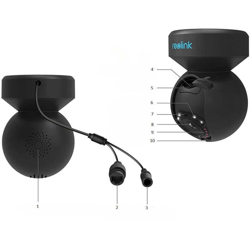 Kamera IP Reolink E Series E540 PTZ 5MP Wi-Fi LED czarna