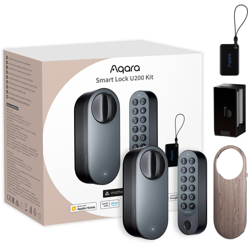 Aqara Smart Lock U200 Kit Czarny | Inteligentny zamek do drzwi |