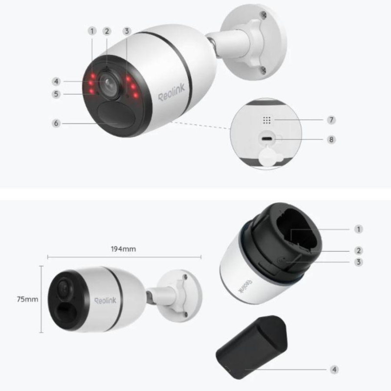 Kamera IP Reolink Go Series G340 8MP LTE 3G bateryjna