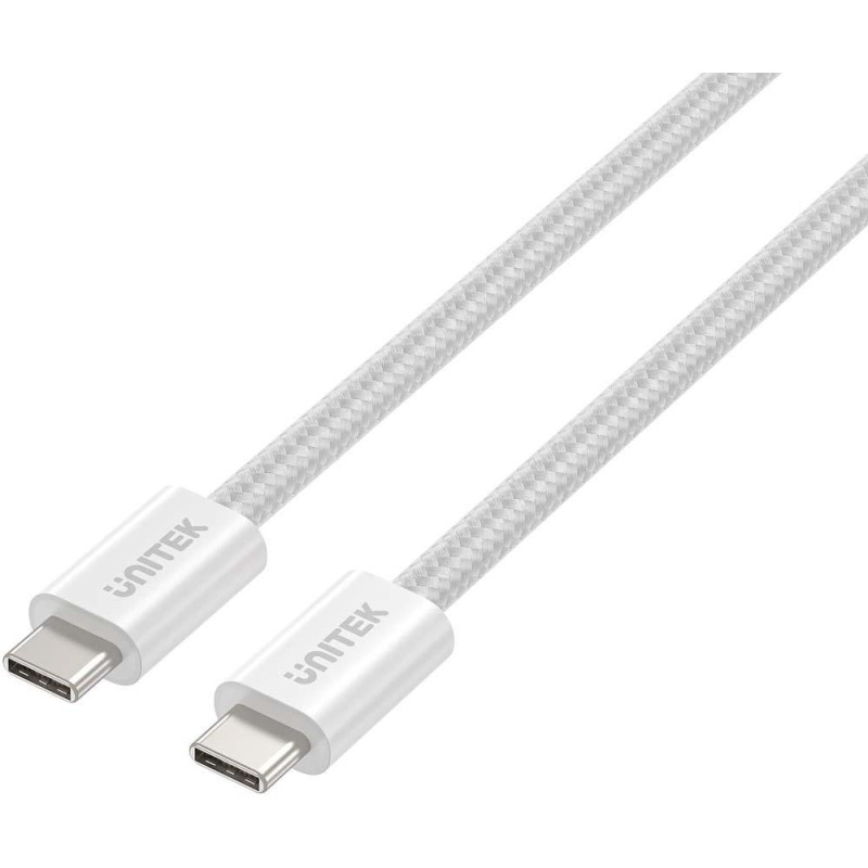 Kabel zwijany magnetycznie Unitek USB C PD 100W biały 1m