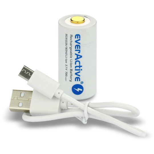 Akumulatorek 16340 / R-CR123 3,7V everActive 700mAh (1 szt.) z zabezpieczeniem