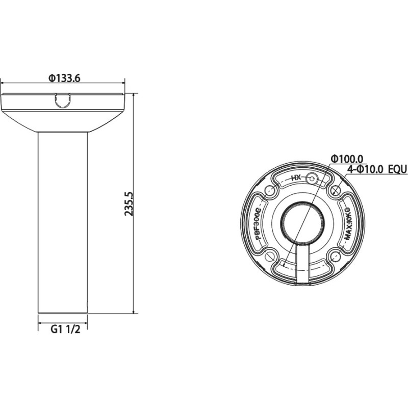 UCHWYT SUFITOWY DAHUA PFB300C