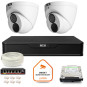 Zestaw monitoringu IP BCS Point 2x Kamera BCS-P-EIP28FWR3-Ai2 Rejestrator z dyskiem