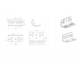 Uniwersalna podstawa pod napędy przesuwne/zestaw 4 kątowników ASM150