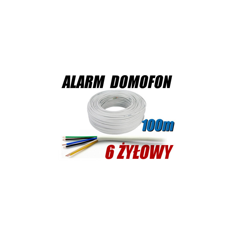 PRZEWÓD ALARMOWY DOMOFONOWY YTDY 6X0,5 - 100M