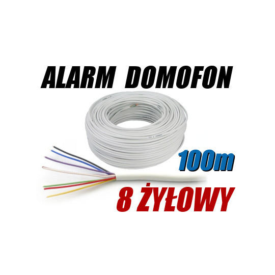 PRZEWÓD ALARMOWY DOMOFONOWY YTDY 8X0,5 - 100M; 5631K