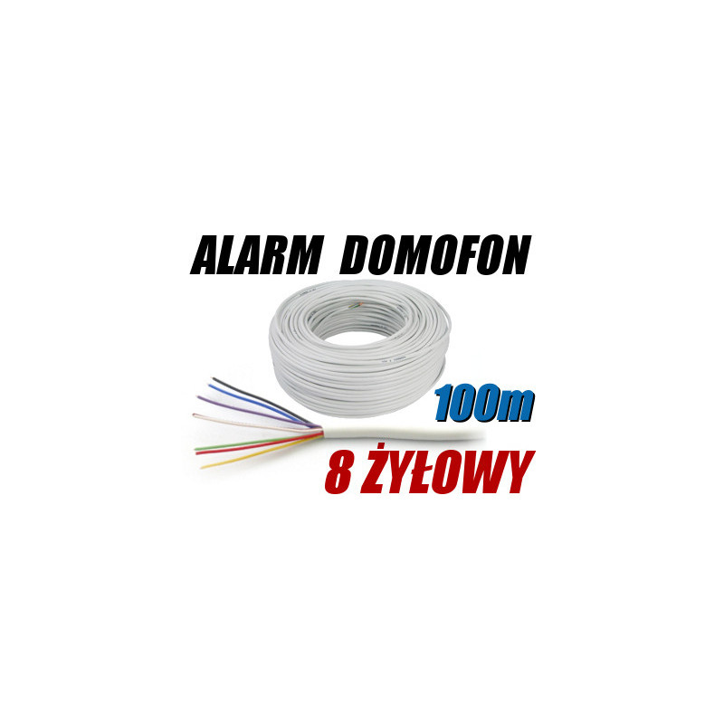 PRZEWÓD ALARMOWY DOMOFONOWY YTDY 8X0,5 - 100M; 5631K