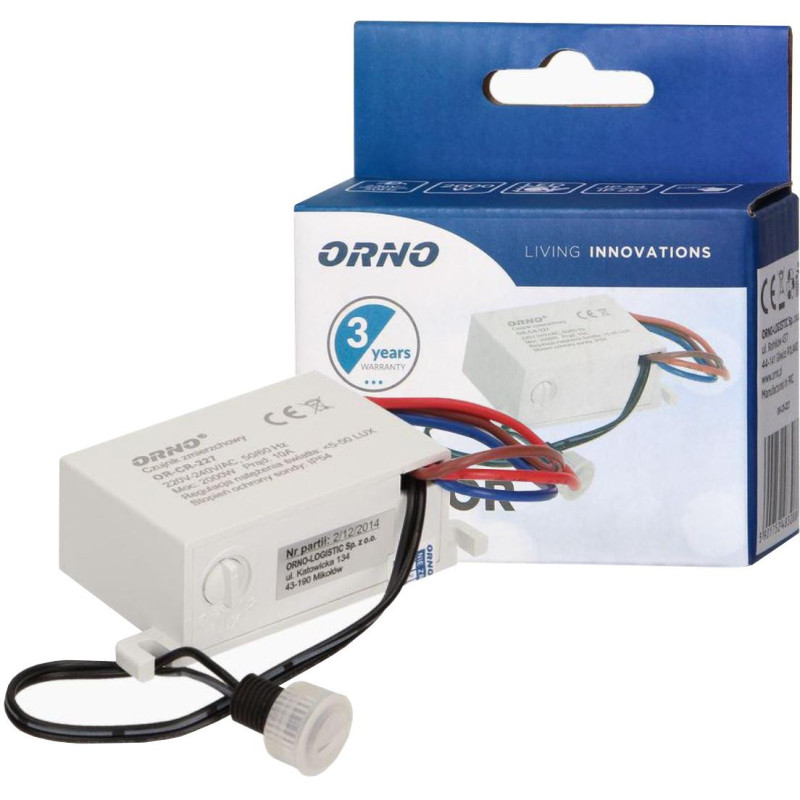 Czujnik ORNO OR-CR-227 zmierzchowy MINI z zewnętrzną sondą, IP54