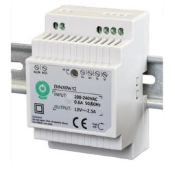 ZASILACZ DIN ''EURA'' DIN30W12 12V 2,5 A DC