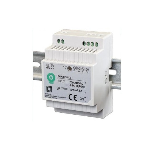 ZASILACZ DIN ''EURA'' DIN30W12 12V 2,5 A DC