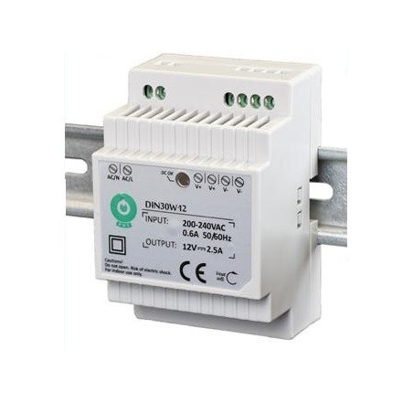 ZASILACZ DIN ''EURA'' DIN30W12 12V 2,5 A DC